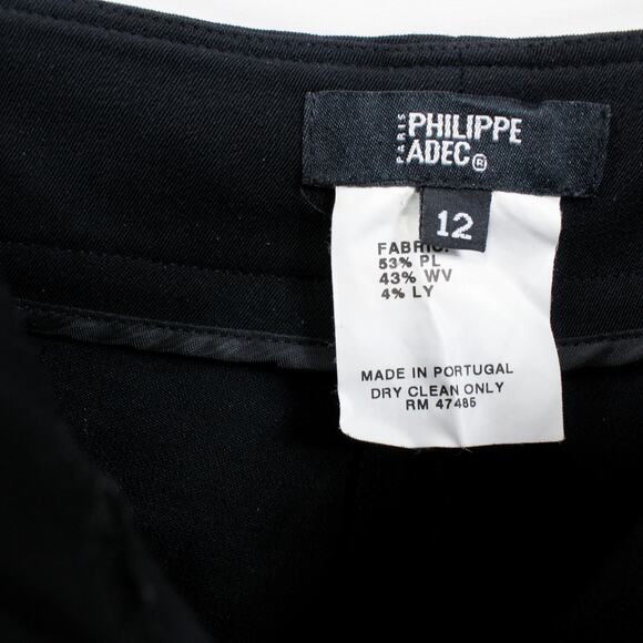 Philippe Adec Black Straight Leg Button Closure Dress Pants - Picture 5 of 10